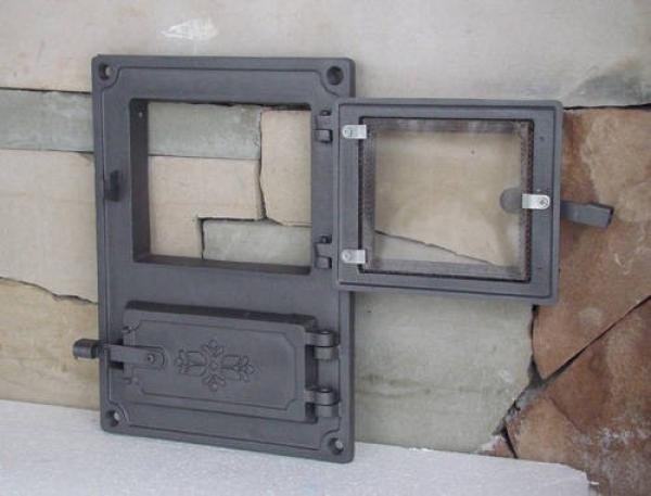 Gusseiserne Küchentür Dpk8 375x275 mit Verglasung, H1610