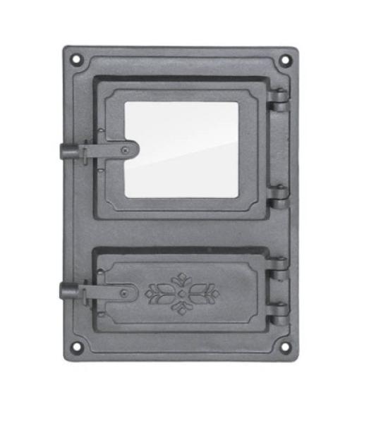 Gusseiserne Küchentür Dpk8 375x275 mit Verglasung, H1610