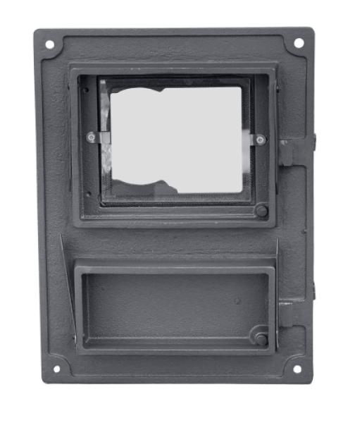 Gusseiserne Küchentür Dpk8w 375x275 mit Verglasung, H1631