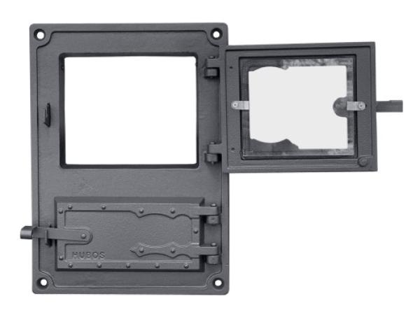 Gusseiserne Küchentür Dpk8w 375x275 mit Verglasung, H1631