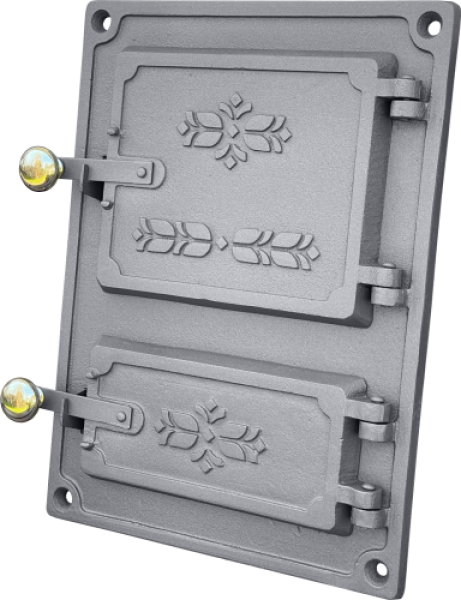 Gusseiserne Küchentür Dpk4m 375x275 mit Messingknöpfen, H1655