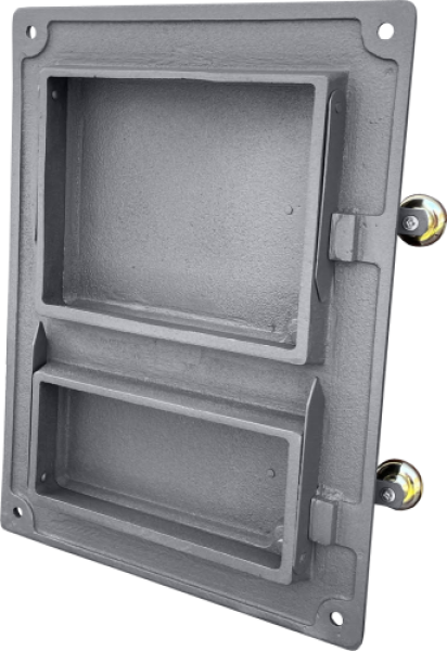 Gusseiserne Küchentür Dpk4m 375x275 mit Messingknöpfen, H1655