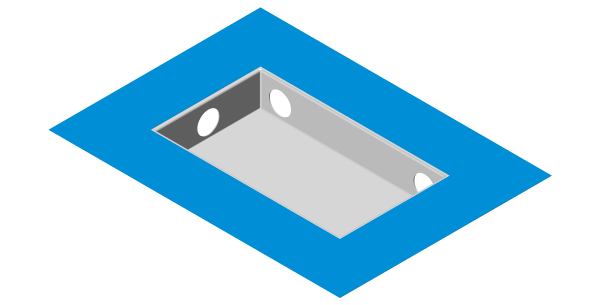 Ablaufbox für Duschwannen und Badewannen 47,5x28x7,5 cm Hermetische Box Safety Box für Abfluss Ablaufsystem