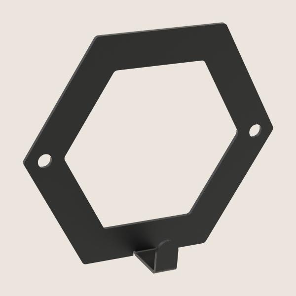 Kleiderhaken Garderobenleiste Hakenleiste Schwarz - 11,5 cm - aus Metall, für Eingang, Flur, Schlafzimmer, Flurgarderobe / HEXAGON