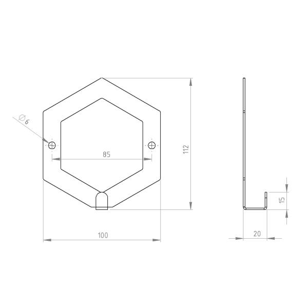 Kleiderhaken Garderobenleiste Hakenleiste GOLD - 10 cm - aus Metall, für Eingang, Flur, Schlafzimmer, Flurgarderobe / HEXAGON-2