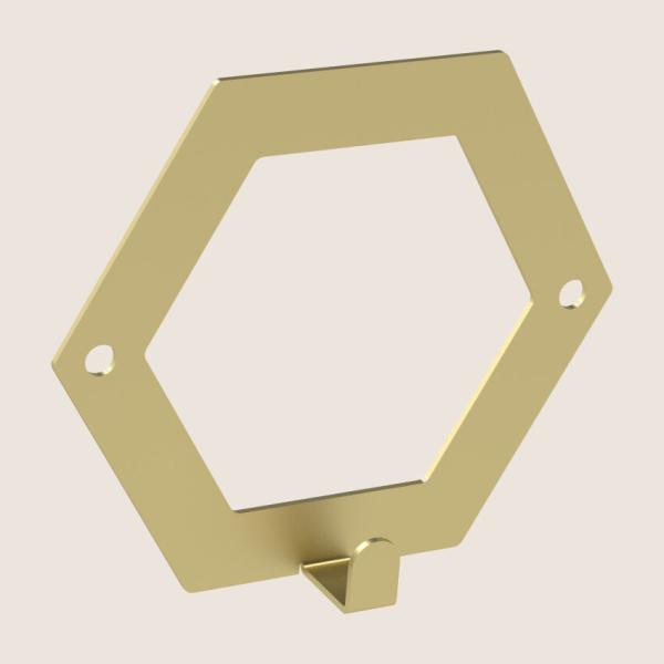 Kleiderhaken Garderobenleiste Hakenleiste GOLD - 11,5 cm - aus Metall, für Eingang, Flur, Schlafzimmer, Flurgarderobe / HEXAGON