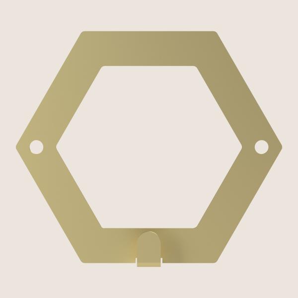 Kleiderhaken Garderobenleiste Hakenleiste GOLD - 11,5 cm - aus Metall, für Eingang, Flur, Schlafzimmer, Flurgarderobe / HEXAGON