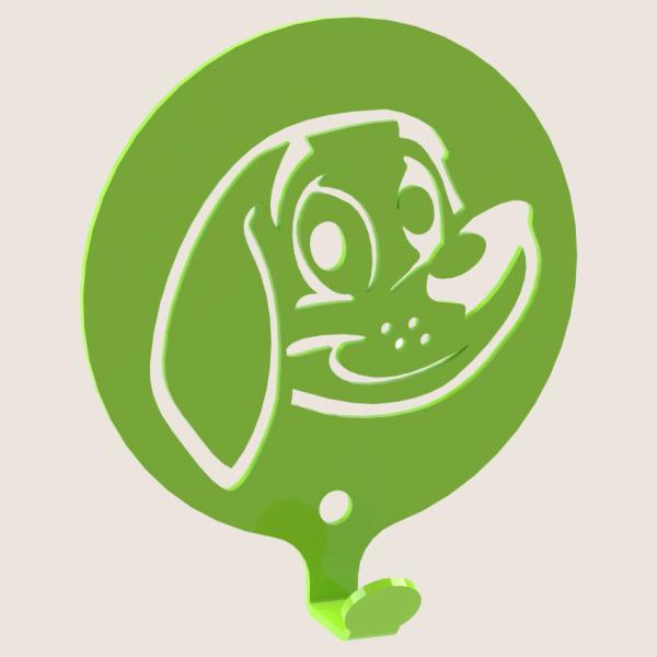 Kleiderhaken Kleiderbügel Kinder Haken GRÜN Tiere aus Metall, für Eingang, Flur, Schlafzimmer, Kinderzimmer Kindergarten / HUND