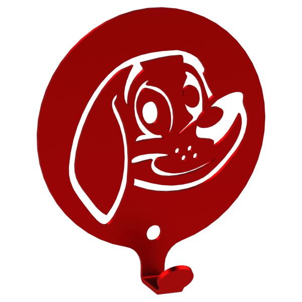 Kleiderhaken Kleiderbügel Kinder Haken ROT Tiere aus Metall, für Eingang, Flur, Schlafzimmer, Kinderzimmer Kindergarten / HUND