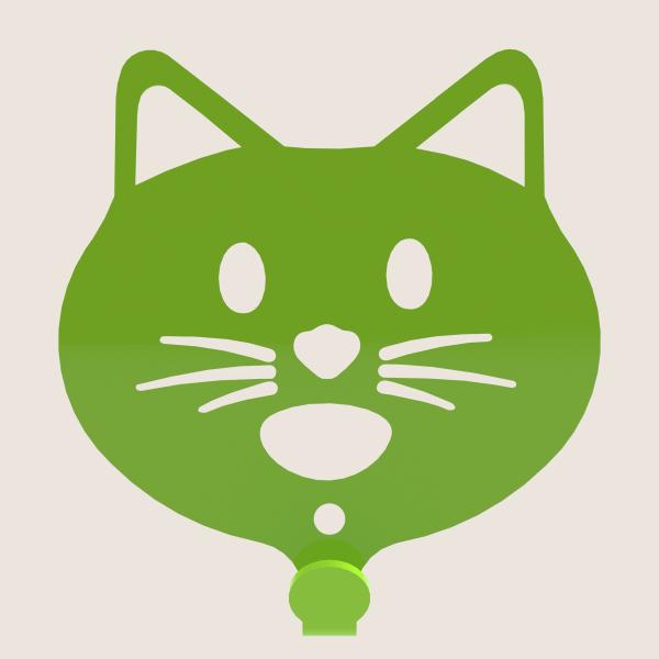 Kleiderhaken Kleiderbügel Kinder Haken GRÜN Tiere aus Metall, für Eingang, Flur, Schlafzimmer, Kinderzimmer Kindergarten / KATZE