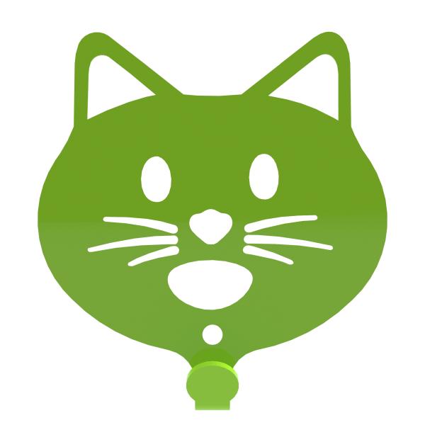 Kleiderhaken Kleiderbügel Kinder Haken GRÜN Tiere aus Metall, für Eingang, Flur, Schlafzimmer, Kinderzimmer Kindergarten / KATZE