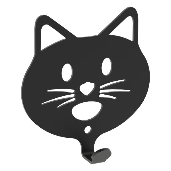 Kleiderhaken Kleiderbügel Kinder Haken Schwarz Tiere aus Metall, für Eingang, Flur, Schlafzimmer, Kinderzimmer Kindergarten  / KATZE