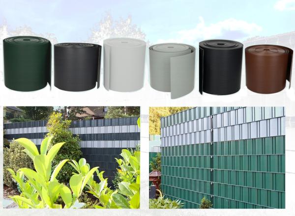 PVC Premium Sichtschutz Streifen Zaunblende Doppelstabmatte Zaunfolie 1200g/m²