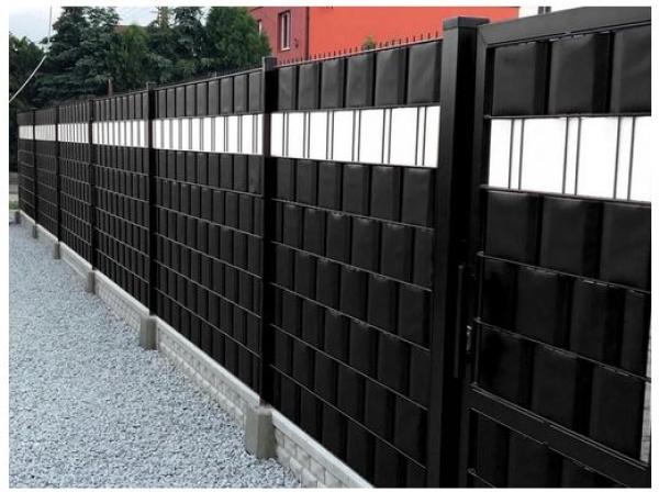PVC Premium Sichtschutz Streifen Zaunblende Doppelstabmatte Zaunfolie 1200g/m²