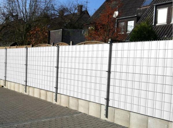 PVC Premium Sichtschutz Streifen Zaunblende Doppelstabmatte Zaunfolie 1200g/m²