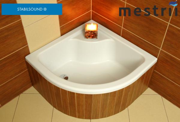 Duschtasse Acrylwanne mit EPS Träger Standard Duschwanne Quadrat Viertelkreis Bau-Höhe 41cm