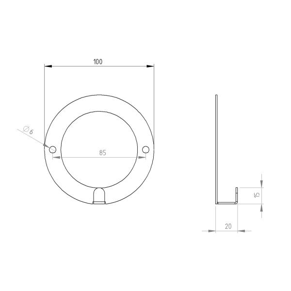 Kleiderhaken Garderobenleiste Hakenleiste Kreis Rund Schwarz - 10 cm - aus Metall, für Eingang, Flur, Schlafzimmer, Flurgarderobe / RING