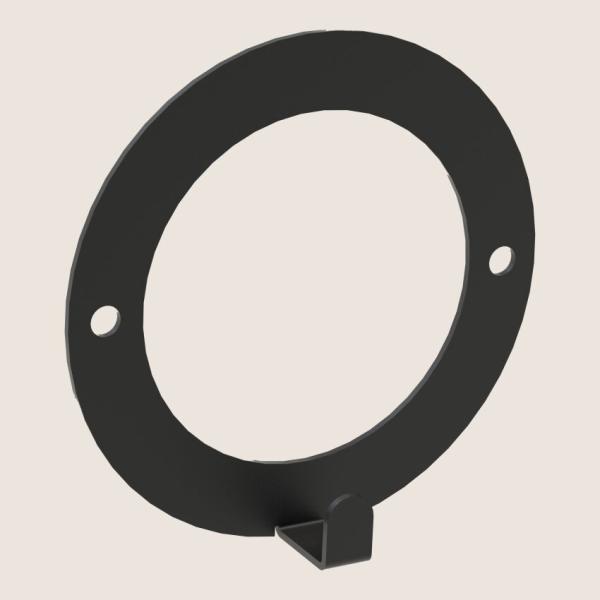 Kleiderhaken Garderobenleiste Hakenleiste Kreis Rund Schwarz - 10 cm - aus Metall, für Eingang, Flur, Schlafzimmer, Flurgarderobe / RING