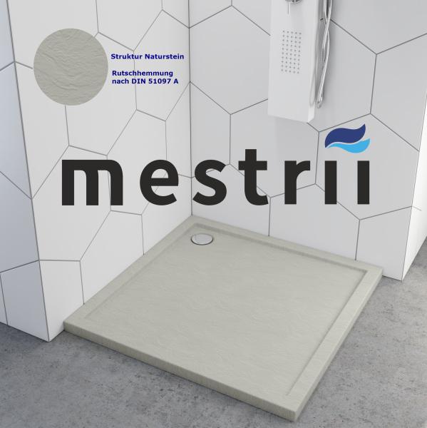 Duschtasse Duschwanne Grau Steinoptik Quadrat Rechteck Viertelkreis Fünfeck Cement Stone