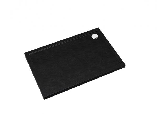 Duschtasse Duschwanne Schwarz Steinoptik Quadrat Rechteck Viertelkreis Fünfeck Black Stone