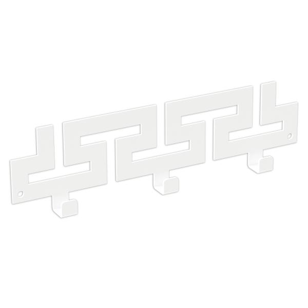 Kleiderhaken Garderobenleiste Hakenleiste WEIß - 29 cm - aus Metall, für Eingang, Flur, Schlafzimmer, Flurgarderobe mit 3 Haken / VIPER 290