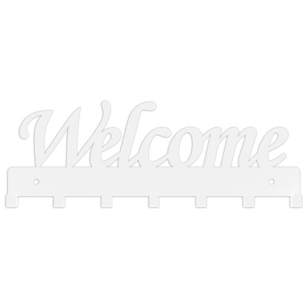 Kleiderhaken Bügel Garderobenleiste Hakenleiste Schwarz - 30 cm - aus Metall, für Eingang, Flur, Schlafzimmer, Flurgarderobe / WELCOME