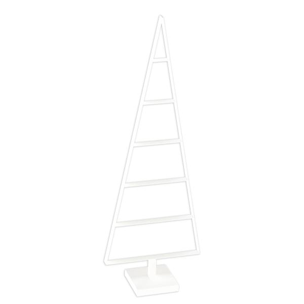 130cm Tannenbaum aus Metall künstlich Weihnachtsbaum Christbaum Edel weiss Loft matt mit Ständer