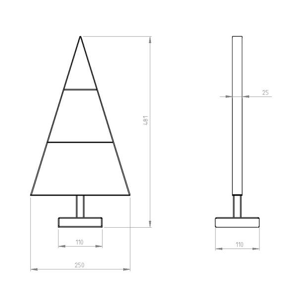 50cmTannenbaum aus Metall künstlich Weihnachtsbaum Christbaum Edel Gold Loft matt mit Ständer