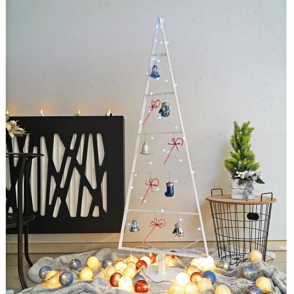 130cm Tannenbaum aus Metall künstlich Weihnachtsbaum Christbaum Edel weiss Loft matt mit Ständer