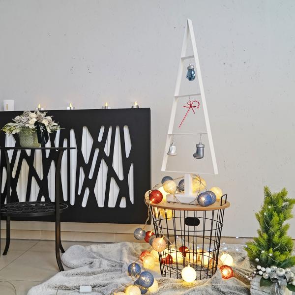 85cm Tannenbaum aus Metall künstlich Weihnachtsbaum Christbaum Edel Weiss Loft matt mit Ständer