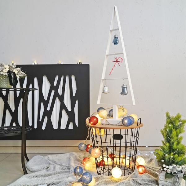 85cm Tannenbaum aus Metall künstlich Weihnachtsbaum Christbaum Edel Weiss Loft matt mit Ständer