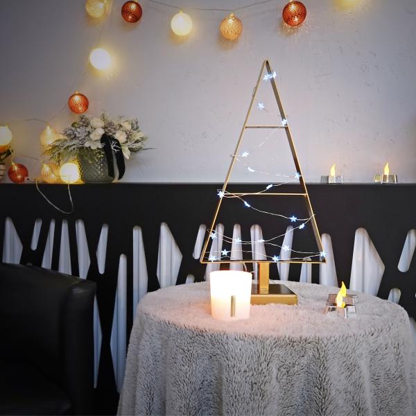 50cmTannenbaum aus Metall künstlich Weihnachtsbaum Christbaum Edel Gold Loft matt mit Ständer