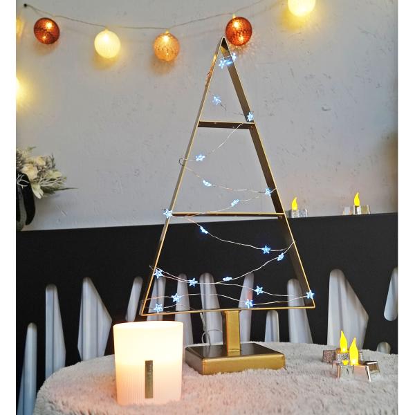 50cmTannenbaum aus Metall künstlich Weihnachtsbaum Christbaum Edel Gold Loft matt mit Ständer