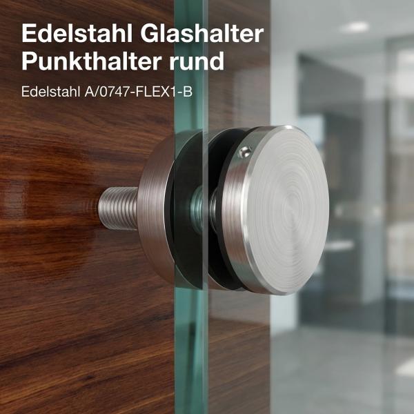 Glashalter Punkthalter Edelstahl rund | Sellon24