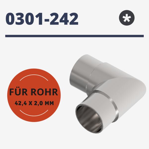 Edelstahl V2A Rohrverbinder Rohrbogen Wandanker 42,4 Rohr Verbinder Steckfitting