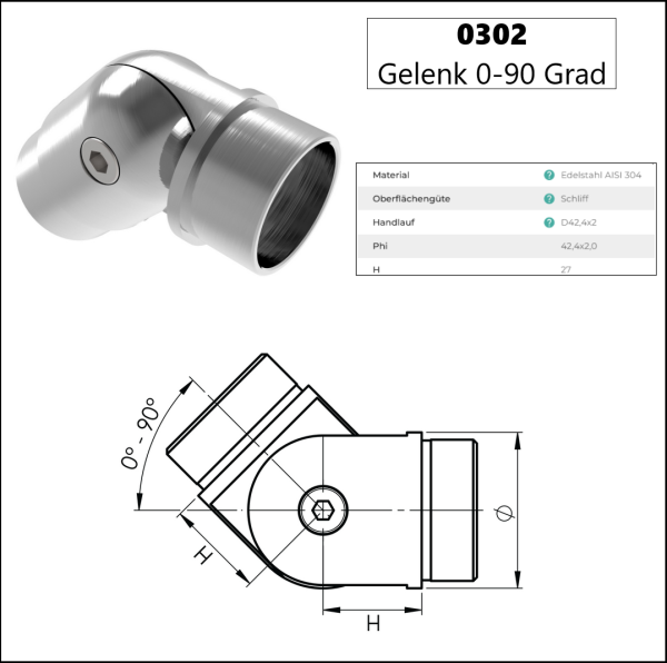 Edelstahl V2A Rohrverbinder Rohrbogen Wandanker 42,4 Rohr Verbinder Steckfitting