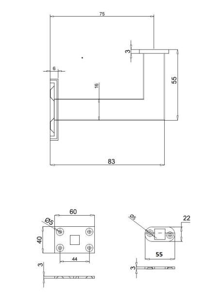 Holzhandlauf Handlauf Wandhandlauf Treppengeländer Holz eckig 40x40 Treppe