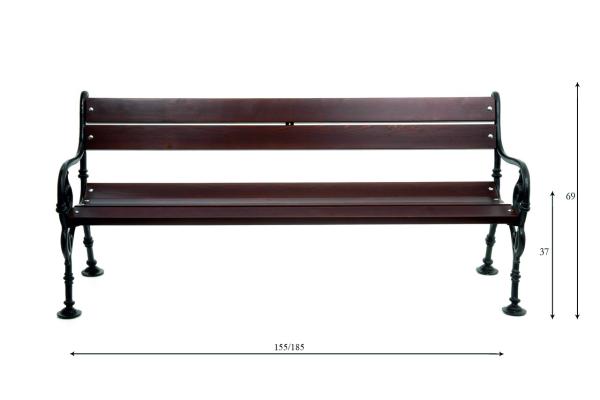 Parkbank Gartenbank Gestell Gusseisen Massivholz Fichte Wetterfest Gartenmöbel