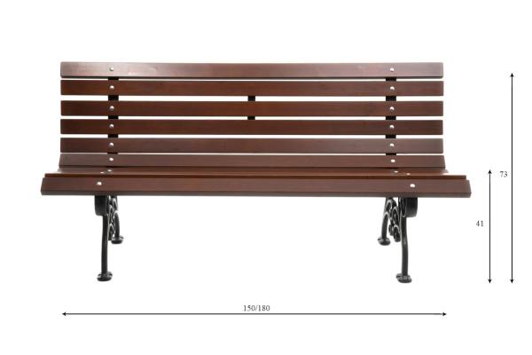 Parkbank Gartenbank Gestell Gusseisen Massivholz Fichte Wetterfest Gartenmöbel