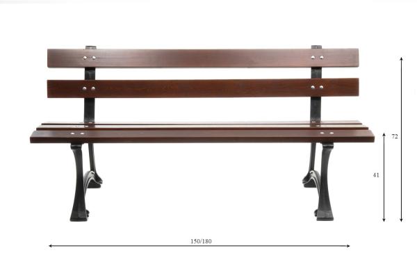 Parkbank Gartenbank Gestell Gusseisen Massivholz Fichte Wetterfest Gartenmöbel