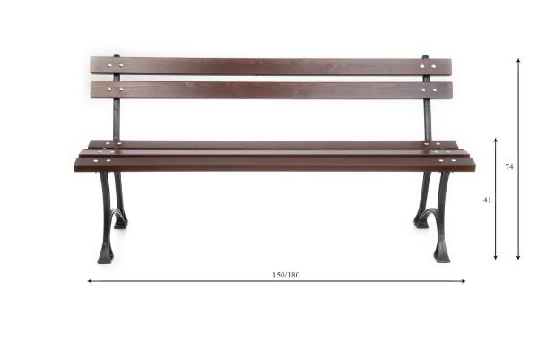 Parkbank Gartenbank Gestell Gusseisen Massivholz Fichte Wetterfest Gartenmöbel