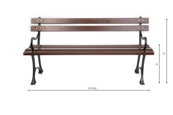 Parkbank Gartenbank Gestell Gusseisen Massivholz Fichte Wetterfest Gartenmöbel