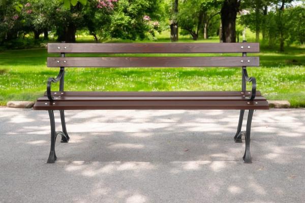 Parkbank Gartenbank Gestell Gusseisen Massivholz Fichte Wetterfest Gartenmöbel