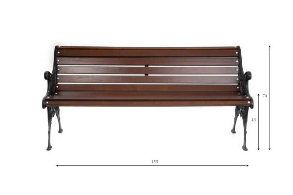 Parkbank Gartenbank Gestell Gusseisen Massivholz Fichte Wetterfest Gartenmöbel