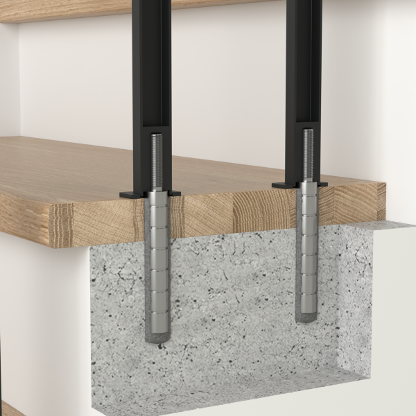 Treppengeländer Holzgeländer Stahl Schwarz Eiche Vertikal Holz Anthrazit RAL Neu