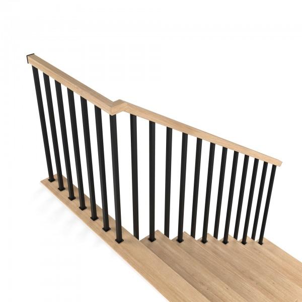 Treppengeländer Holzgeländer Stahl Schwarz Eiche Vertikal Holz Anthrazit RAL Neu