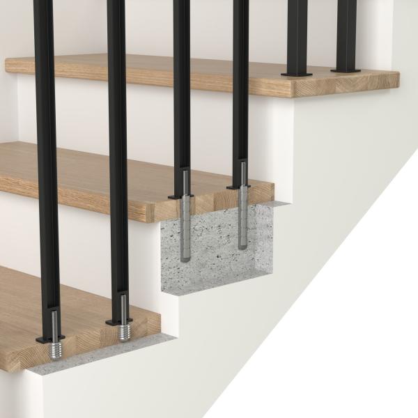 Treppengeländer Holzgeländer Stahl Schwarz Eiche Vertikal Holz Anthrazit RAL Neu