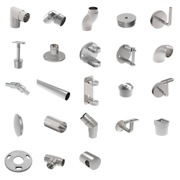 Geländerzubehör Rundrohre Flansch Rohrverbinder Handlaufhalter Endkappen V2A