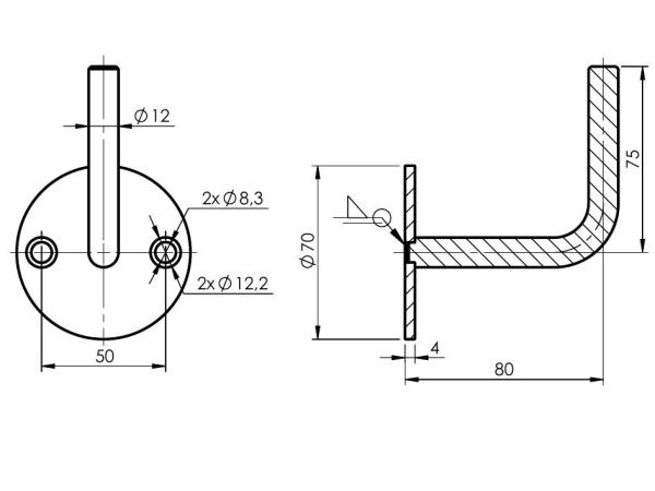 Handlaufhalter Edelstahl Handlaufträger Wandhalter Geländerhalter Rohr Treppe A2
