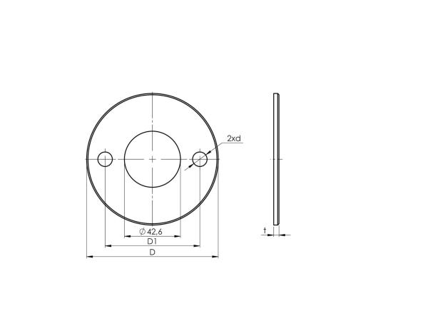 Ankerplatte Bodenflansch Ronde Bodenplatte Abdeckrosette Geländerbau Platte V2A